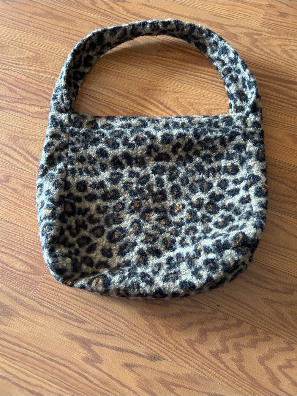 Leopard Print Faux-Fur Shoulder Bag - Brown/Black